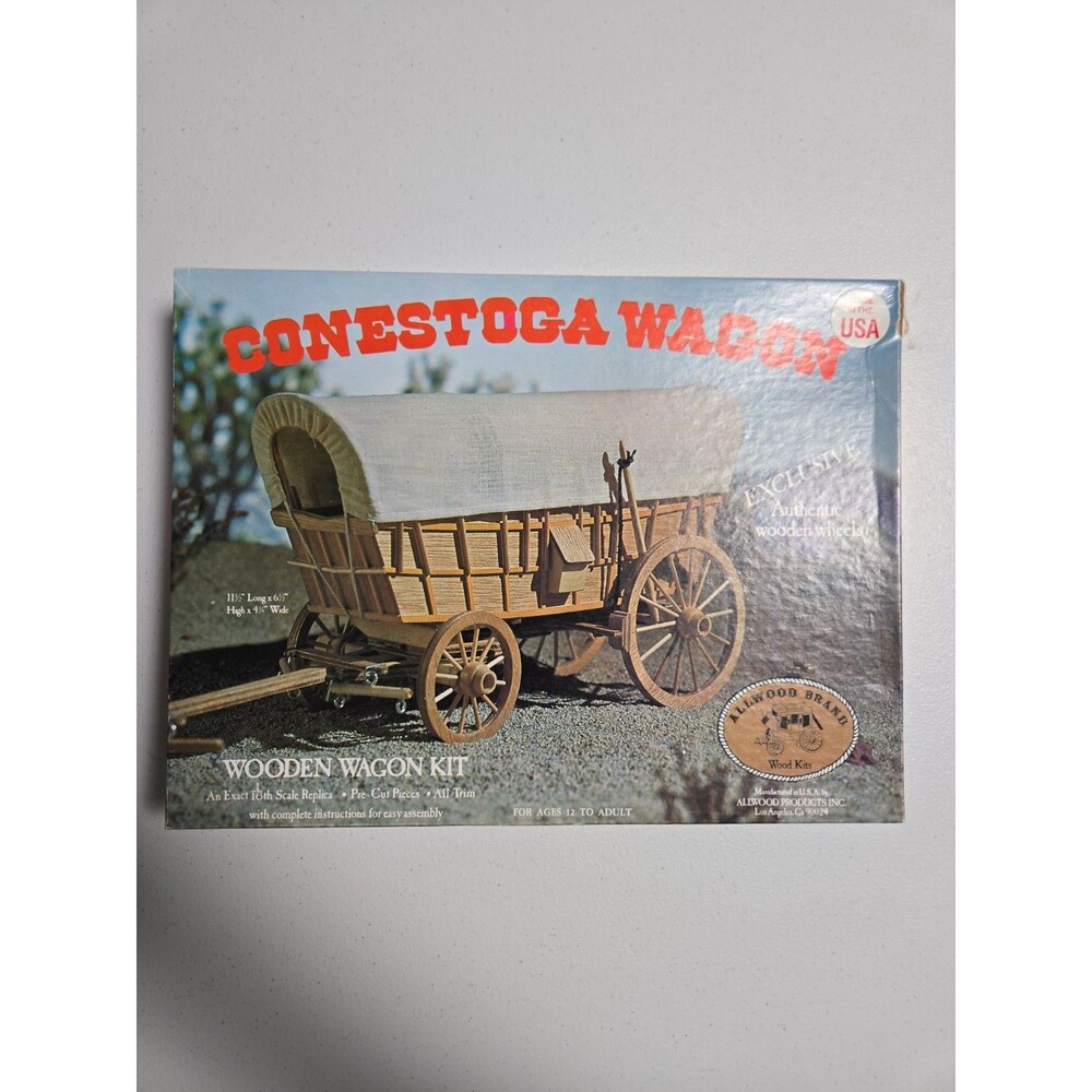 Vintage Allwood CONESTOGA Model Kit #5012 Pre-Cut Wooden Kit 1:16th New Open Box